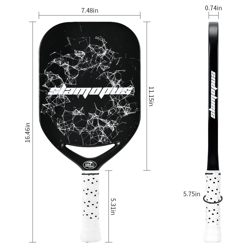 Slamopus 16mm Shadow HLX-E93 Edgeless Pickleball Paddle